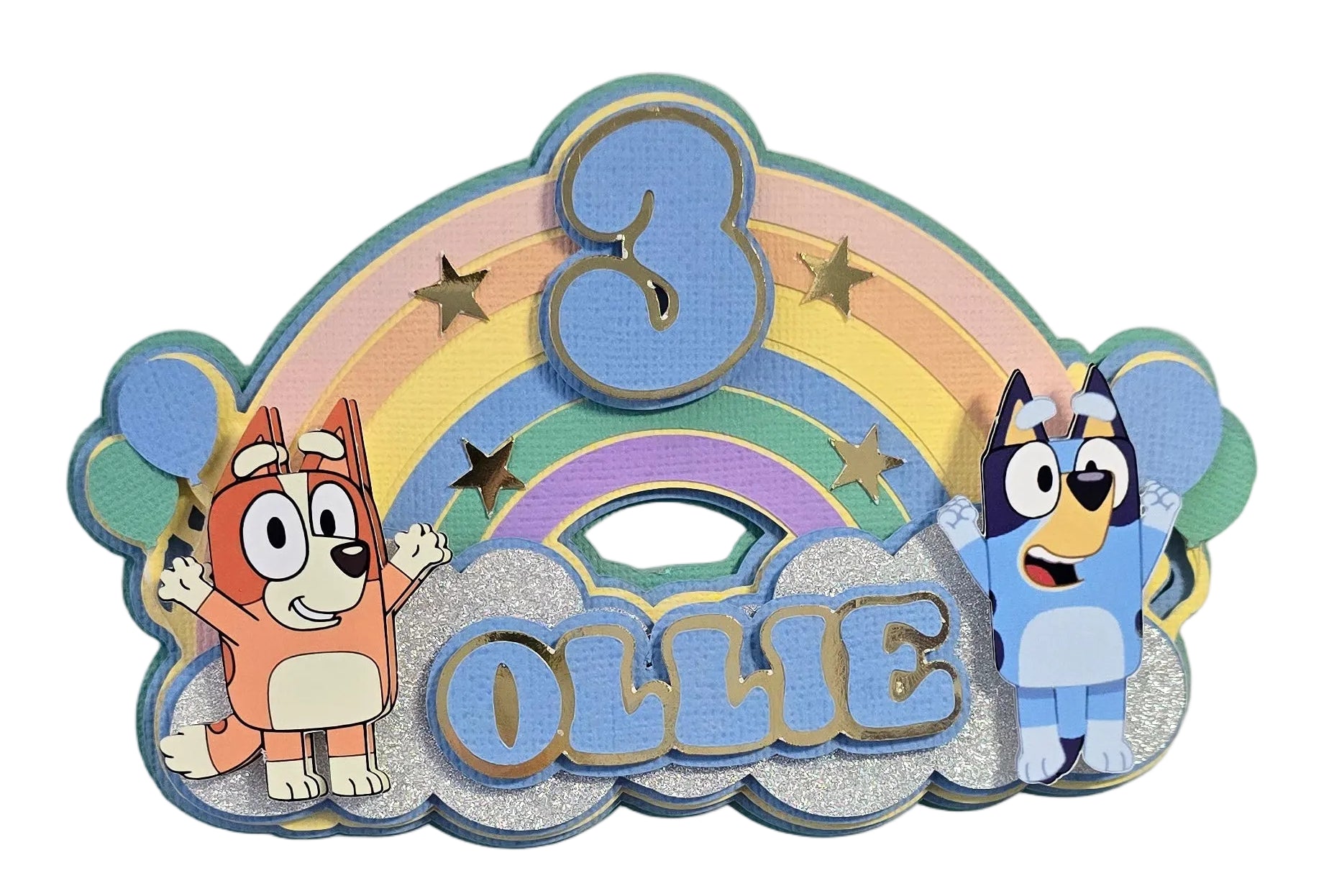 Bluey Rainbow Cake Topper